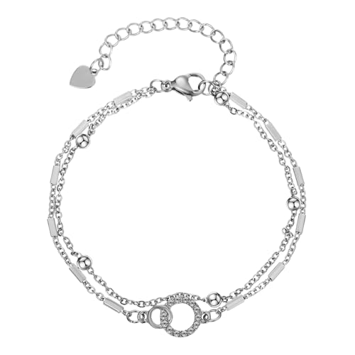 MUCKLILY Metallarmband Für Damen Verstellbares Gliederarmband Dünnes Handgelenksarmband Zierlicher Schmuck Für Hochzeit Und Alltag von MUCKLILY