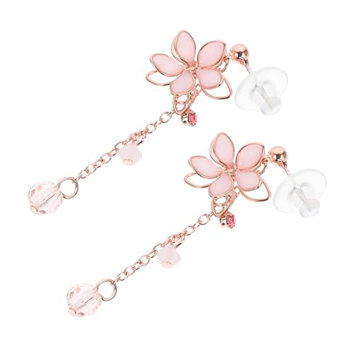 MUCKLILY Kirschblüten Ohrringe Rosa Resin Tropfen Design Stilvoll Ohrschmuck Damen Silberstecker Allergikerfreundlich Party von MUCKLILY