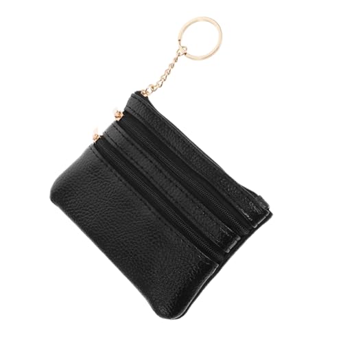 MUCKLILY Kleine Damen Geldbörse aus Echtem Material Zipper Münzfach Weiches Kartenetui Kompakte Clutch für Schlüssel und Karten Praktisches Portemonnaie für Alltag und Unterwegs von MUCKLILY
