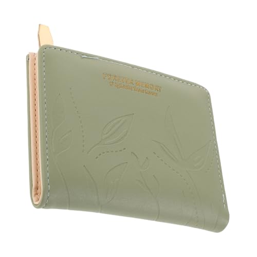 MUCKLILY Kleine Damen Geldbörse aus weichem Material mit Reißverschluss Münzfach Kompakter Zweifach Gefalteter Kartenhalter Leichtes Portemonnaie für Münzen und Karten Elegantes Unifarbenes von MUCKLILY