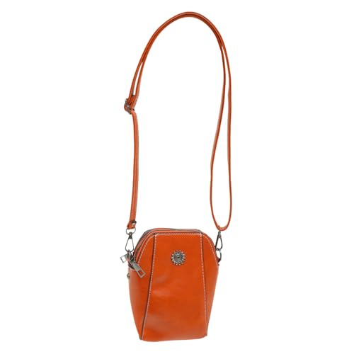 MUCKLILY Kleine Handytasche Damen PU Material Crossbody Umhängetasche Mini Handy Geldbörse Braun mit Verstellbarem Schultergurt für Schlüssel Geld Karten Praktische Alltagsbegleiter von MUCKLILY