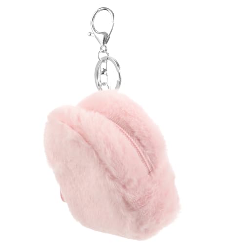MUCKLILY Kleiner Plüsch Geldbeutel Für Mädchen Mini Geldbörse Mit Schlüsselring Und Vielseitiger Aufbewahrung Für Münzen Schlüssel Und Kopfhörer Süße Geschenkidee in Rosa von MUCKLILY