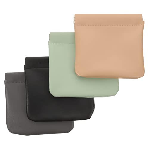 MUCKLILY Kleiner Kosmetiktasche Quetsch Kosmetiktasche für Damen Selbstschließend Magnetischer Verschluss für Handtaschen Praktische Make Up Aufbewahrung 4 Stücke von MUCKLILY