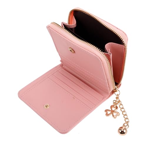 MUCKLILY Kompakte Damen Geldbörse mit Reißverschluss Kleine PU Clutch mit Glänzendem Steppmuster Multifunktionale Kleingeld und Kartenetui Praktischer Coin Purse für Alltag und Reisen von MUCKLILY