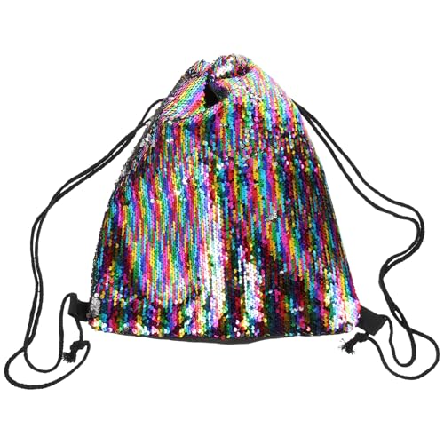 MUCKLILY Kordelzug Rucksack mit Pailletten Sporttasche für Erwachsene Leicht Multifunktional für Reisen und Freizeit von MUCKLILY