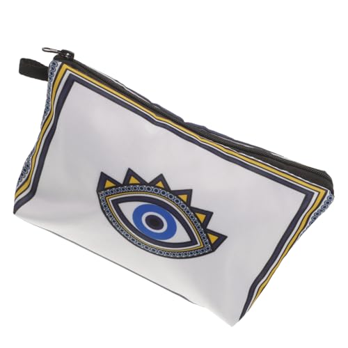 MUCKLILY Kosmetiktasche Damen mit Reißverschluss und Evil Eye Muster Kleine Make-up Tasche Vielseitig für Reisen Camping Schmuck und Münzen Praktischer Kulturbeutel für Frauen und Mädchen von MUCKLILY