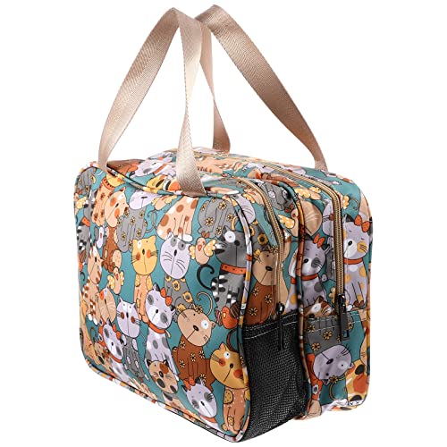 MUCKLILY Kosmetiktasche Mit Reißverschluss Aus Pu-Material Reise-Kosmetiktasche Mit Tragegriff Make-up-Organizer-Tasche Für Fitness Und Camping Große Hautpflegetasche Zum Aufhängen von MUCKLILY