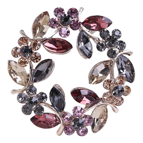 MUCKLILY Kristallbrosche Blumenmotiv mit Strass Elegante Anstecknadel für Damen Vielseitiger Schal Reversclip Modisches Accessoire für Hochzeiten Partys und Business events von MUCKLILY