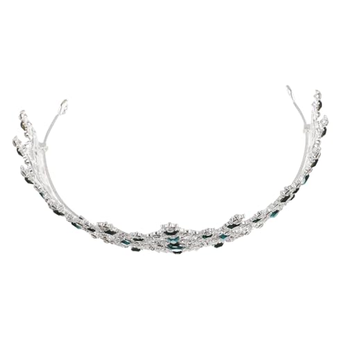 MUCKLILY Krone Mit Strasssteinen Für Frauen Grüne Tiara Für Geburtstagsfeiern Abschlussball-tiara Königinnenkrone Haarband Für Hochzeit Party Kostüm von MUCKLILY