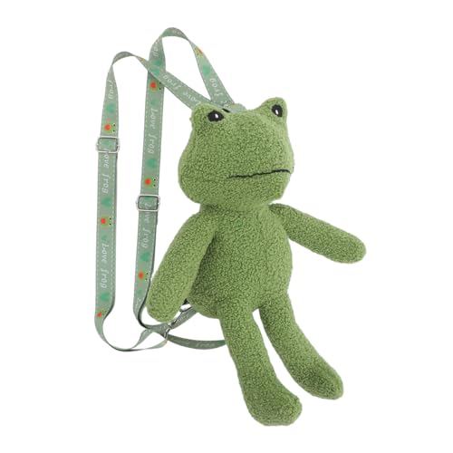 MUCKLILY Kuscheliger Frosch Rucksack mit Verstellbaren Doppelträgern Großer Plüsch Kinderrucksack für Mädchen und Jungen Weiche Tragbare Tasche für Freizeit Park und Familienausflüge von MUCKLILY