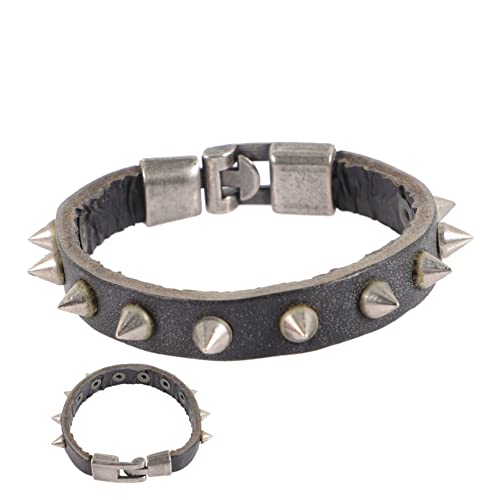 MUCKLILY Ledermanschette Armband für Herren Verstellbares Punk Armband mit Nieten Design Stylisches Gothic Handschmuck für Besondere Anlässe Langlebiges Material MUCKLILY Ledermanschette Armband für Herren Verstellbares Punk Armband mit Nieten Design Stylisches Gothic Handschmuck für Besondere Anlässe Langlebiges Material von MUCKLILY