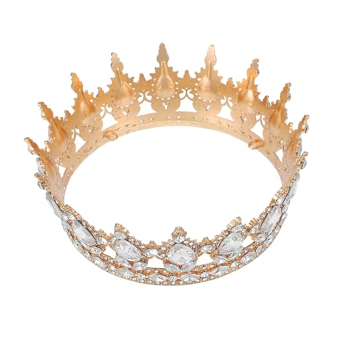 MUCKLILY Legierungskrone Tiara Königin Weibliches Stirnband Frauen Krone Für Hochzeit Strass Krone Pailletten Hochzeitskrone Brautjungfer Frau Hochzeit Braut Goldene von MUCKLILY