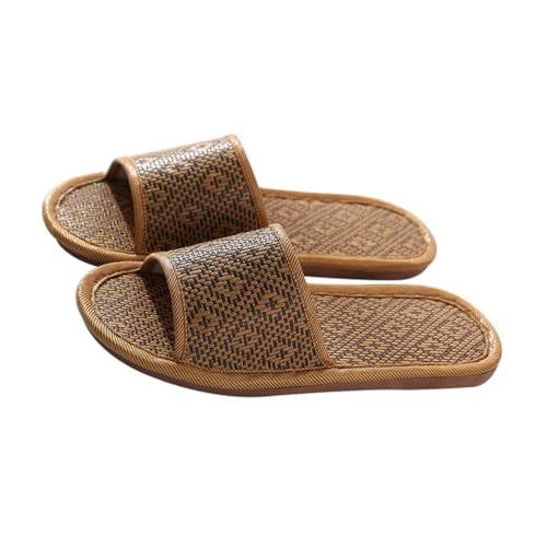 MUCKLILY Leichte Atmungsaktive Rattan-hausschuhe mit Rutschfester Tpr-sohle Verschleißfest Komfortabel für Zuhause Hotel Strand und Spa Paargröße Geeignet für Fußlänge von MUCKLILY