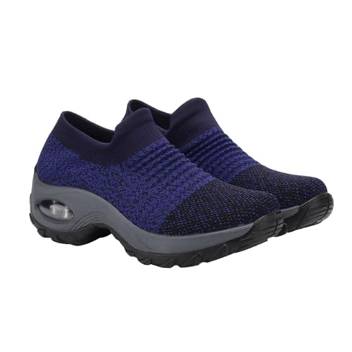 MUCKLILY Leichte Damen Sneakers mit Luftkissen Atmungsaktive Outdoor Sportschuhe Schnürsenkellos Bequeme Freizeitschuhe für Sommer und Alltag Langlebiges Material Schnelles An Ausziehen von MUCKLILY