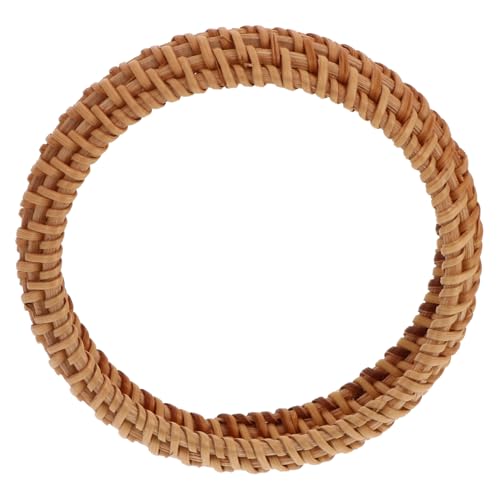 MUCKLILY Leichter Rattan Armreif Damen Handgefertigt Geflochtenes Armband Boho Stil Breiter Vintage Schmuck Für Urlaub Strandmode von MUCKLILY