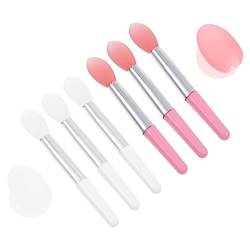 MUCKLILY 2 Satz Praktische Silikon Lippenmaske Applikator Sticks Für Damen Lippenstift Pinsel Mit Kappe Für Kosmetik Und Make up von MUCKLILY