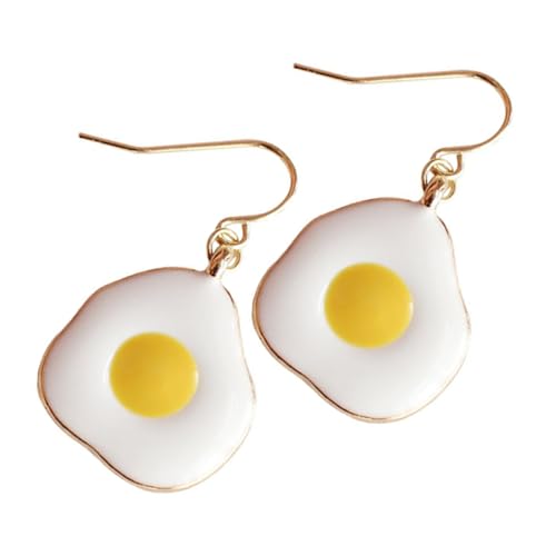 MUCKLILY Lustige Spiegelei Ohrstecker Damen Niedliche Food Earrings Modische Studs Alltags Schmuck Geschenk von MUCKLILY
