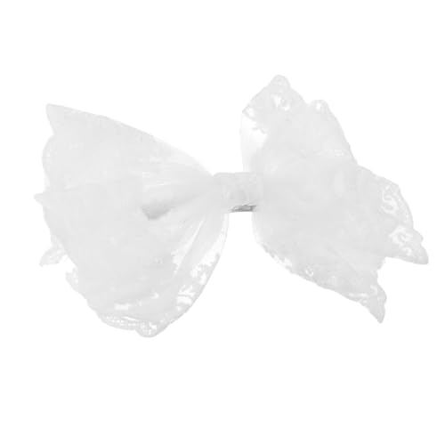MUCKLILY Mädchen Haarspange Spitzen haarschmuck mit Frühlingseffekt Niedlicher Haarklammer für Frauen Langlebiger und Kompakter Kopfschmuck für Party und Outdoor Weißes Spitzen design von MUCKLILY