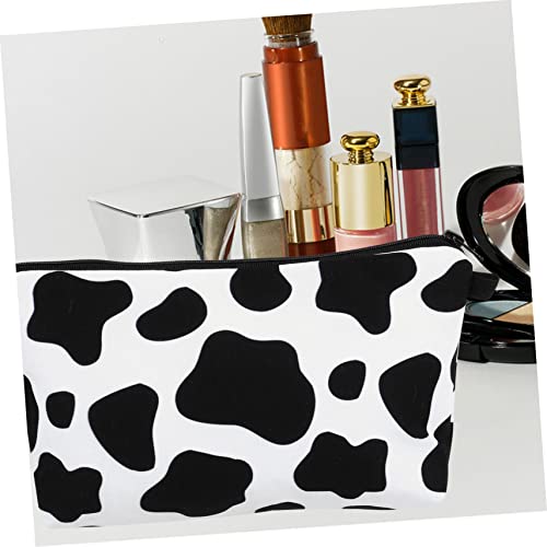 MUCKLILY Makeup Tasche Damen Kosmetiktasche mit Kuhmuster Tragbare Aufbewahrungstasche Praktische Schminktasche für Reise und Alltag Kompakte Modische Kosmetik Pouch von MUCKLILY