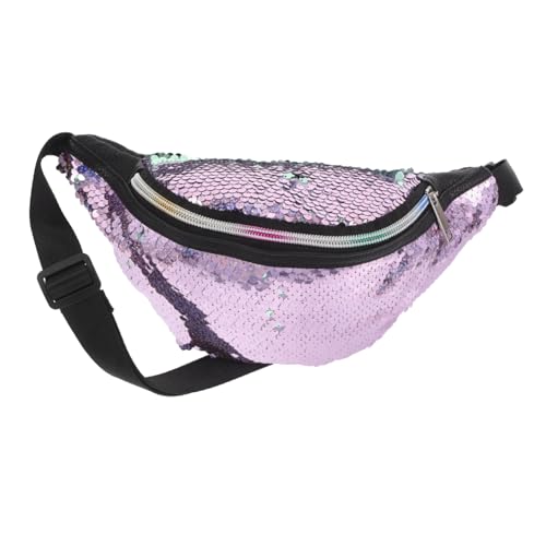 MUCKLILY Umhängetasche Mit Pailletten Im Meerjungfrauen-Stil Kleine Beutel Mit Reißverschluss Und Kordelzug Freizeit-hüfttaschen Für Damen Geeignet Für Reisen Und Partys von MUCKLILY