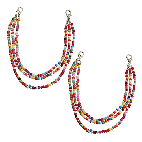 MUCKLILY Mehrlagige Boho Perlen Schuhketten für Damen Mehrschichtiger Schuhschmuck mit Bunten Perlen Langlebige Beaded Shoe Charms für Stiefel und Turnschuhe Modisches Accessoire für Party von MUCKLILY