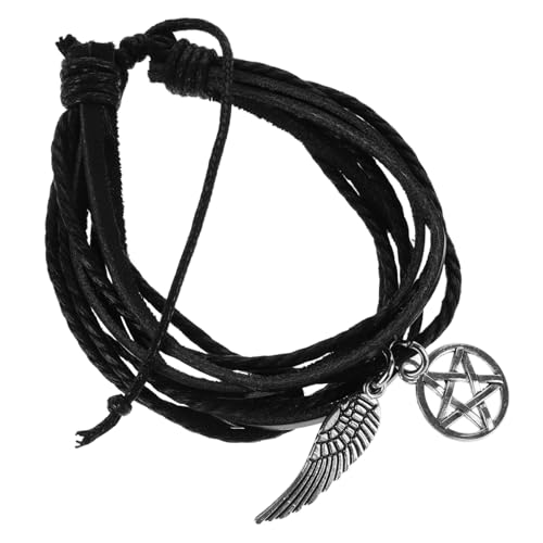MUCKLILY Anhänger Armband Mehrschichtiges Handgelenkarmband Aus Geflochtenem Material Verstellbar Für Männer Und Frauen Schmuckstück Für Partys Und Alltag von MUCKLILY