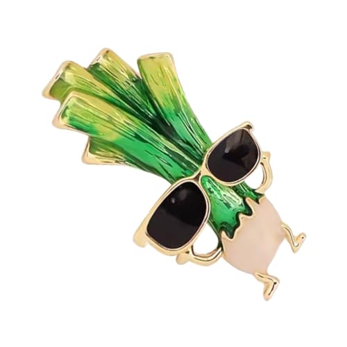 MUCKLILY Metal Brooch Clothes Lapel Pin Lustige Grüne Zwiebel Brosche für Anzug Strickjacke Hut Accessoire Vielseitig für Party Geburtstag Weihnachten von MUCKLILY