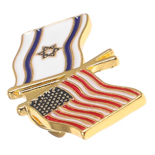 MUCKLILY Metallbrosche Israel Usa Flagge Anstecknadel Langlebiges Legierungsabzeichen Vielseitiger Schmuck für Hemd Hut Kleidung Taschen Dekor von MUCKLILY