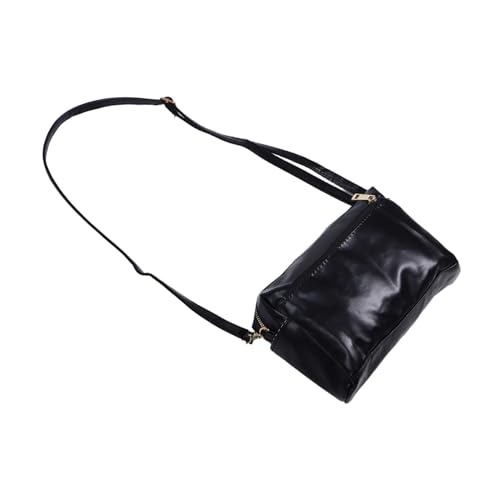 MUCKLILY Mini Crossbody Schultertasche Damen PU Klein mit Verstellbarem Gurt Praktische Handtasche für Alltag und Reisen Kompakte Umhängetasche mit Mehreren Fächern Schwarz von MUCKLILY