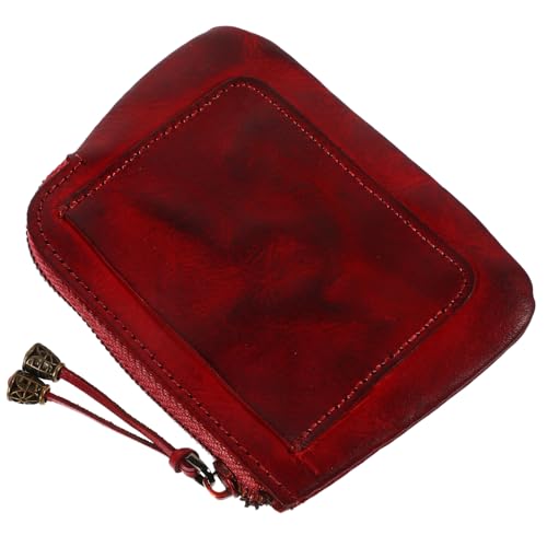 MUCKLILY Kleine Münzbörse Aus Rindsleder Retro-Design Damen-geldbörse Mini-kleingeldbörse Tragbar Für Münzen Bargeld Und Kleinigkeiten von MUCKLILY