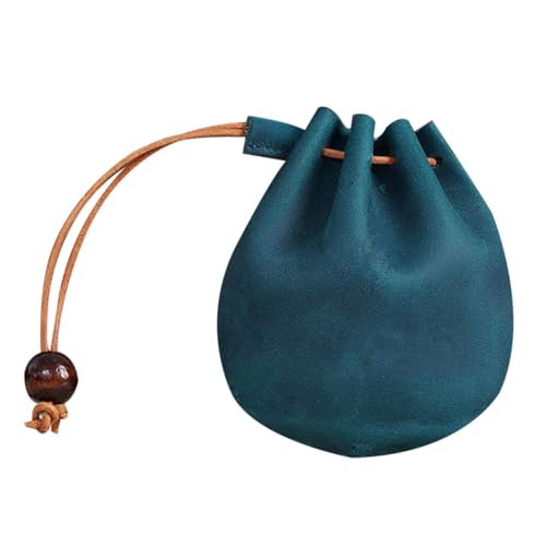 MUCKLILY Mini Geldbörse Vintage Münzbeutel Kleines Portemonnaie Schlüsselmäppchen Blau Schlankes Design Multifunktional für Münzen Schlüssel Geldscheine Kompakt und Leicht für Alltag von MUCKLILY