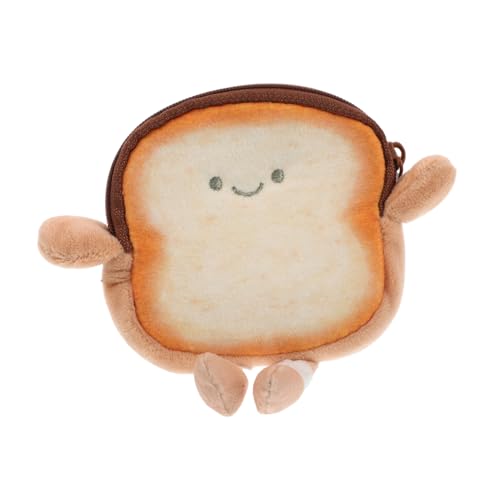 MUCKLILY Mini-geldbörse Toast-Form Münzen Geldbeutel Mit Reißverschluss Cartoon-Design Kabeltasche Aufbewahrungstasche Für Damen Kleine Münzbörse von MUCKLILY