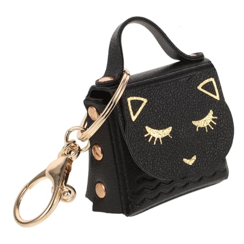 MUCKLILY Mini Geldbörse mit Schlüsselanhänger Katze Multifunktionale Münzgeldbörse und Anhänger Leichtes und Langlebiges Design Süßer Schwarzer Katzen Charm für Mädchen und Damen von MUCKLILY