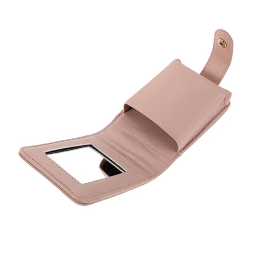 MUCKLILY Mini Kosmetiktasche Damen mit Spiegel Gestepptes Lippenstift-etui Kompakte Make-up-Tasche für Reisen Praktische Statement-Purse für Lippenstift und Kleine Essentials Trendige Pinke von MUCKLILY