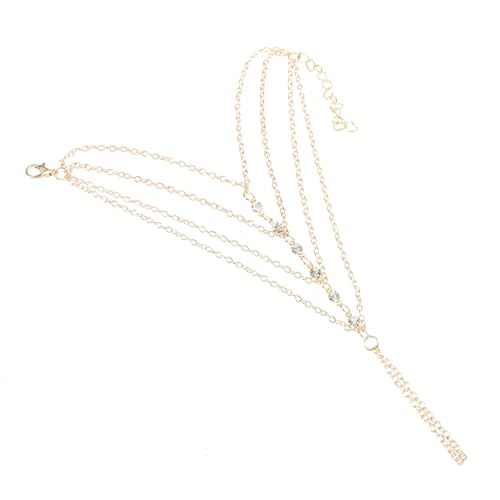 MUCKLILY Mode Multi Layer Handkette Fingerring Armband Schmuck für Frauen Perlenarmband für Strandpartys Geburtstagsfeiern und Lässige Outfits von MUCKLILY