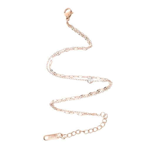 MUCKLILY Modische Damen Fußkette aus Titanstahl Doppellagige Herz anklet Verstellbare Filigrane Fußkette für Frauen Eleganter Strand Alltags schmuck Langlebiges Design von MUCKLILY