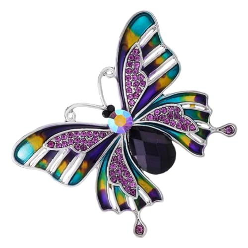 MUCKLILY Modische Damen Schmetterling Brosche mit Strasssteinen Langlebige Einzigartige Kleidung Anstecknadel für Blusen Schals und Kostüme Eleganter Schmuck für Besondere Anlässe von MUCKLILY