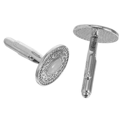 MUCKLILY Modische Manschettenknöpfe für Herren Rund mit Funkelnden Kristalldetails Komfortabel für Französische Hemden für Bräutigam Business und Festliche Anlässe von MUCKLILY