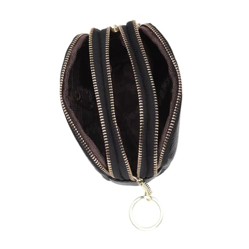 MUCKLILY Mehrschichtige Geldbörse Mit Reißverschluss Für Damen Münzgeldbörse Aus Rindsleder Mit Schlüsselanhänger Für Kleingeld Karten Schlüssel Und Lippenstift Geeignet von MUCKLILY