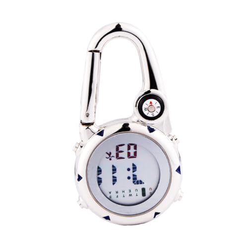 MUCKLILY Multifunktionale Edelstahl karabineruhr für Klettern mit Robustem Clip Praktische Armbanduhr für Rucksack Sichere Befestigung für Pflegepersonal und Outdoor Abenteuer Silberfarben von MUCKLILY