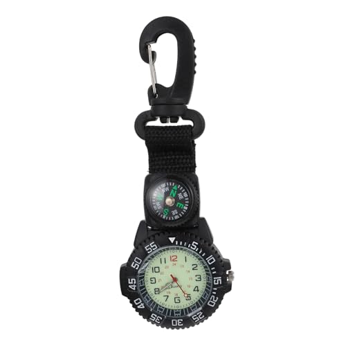 MUCKLILY Multifunktionale Outdoor Taschenuhr mit Karabiner Kompass Begleiter für Bergsteiger Präzise Zeitmessung Leicht Tragbar Schlichtes Design von MUCKLILY