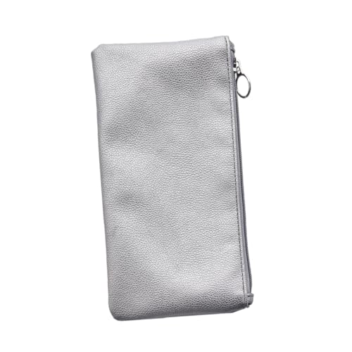 MUCKLILY Multifunktionale PU Leder Kosmetiktasche Reise Schminktasche Handtasche Make Up Tasche Kompakt Leicht und Langlebig für Damen Silber von MUCKLILY