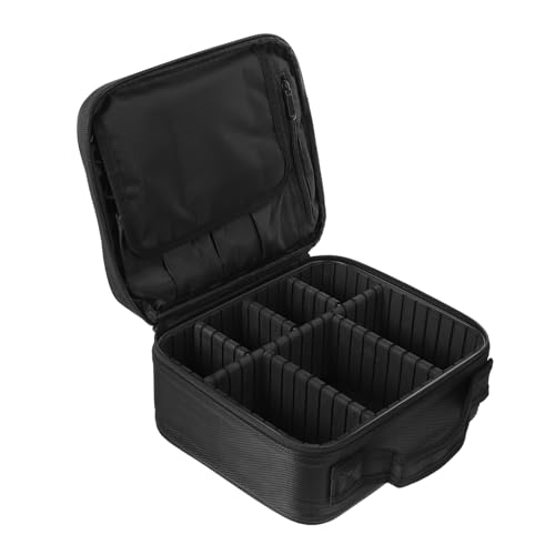 MUCKLILY Multilagige Kosmetiktasche mit Standfunktion Tragbarer Kulturbeutel für Damen und Herren wasserdichte Schminktasche Vielseitiger Reise Organizer Schwarzer Toiletry Bag von MUCKLILY