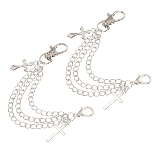 MUCKLILY Multilagige Legierungs schuhketten mit Robot design Schwere Industrieoptik Abnehmbare Fußketten für Sneaker und Weiße Schuhe Modische Vielseitige Schuhdekoration für Alltag und von MUCKLILY