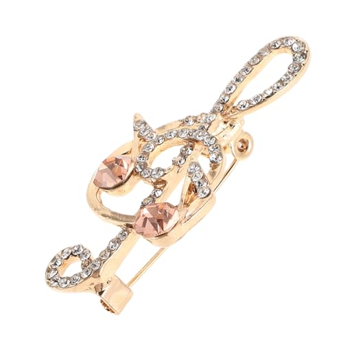MUCKLILY Musikalische Noten Brosche Damen Strass Schmuck Anstecknadel für Anzüge Cardigans Hochzeiten Partys Modisches Accessoire aus Zinklegierung und Silberüberzug von MUCKLILY