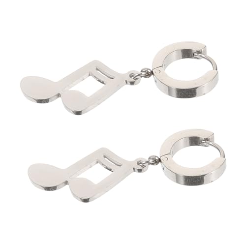 MUCKLILY Musiknoten Ohrhänger für Herren Stylische Hip hop Ohrringe aus Langlebiger Legierung Handpoliert Modisches Schmuckstück für Festival Alltag und Party von MUCKLILY