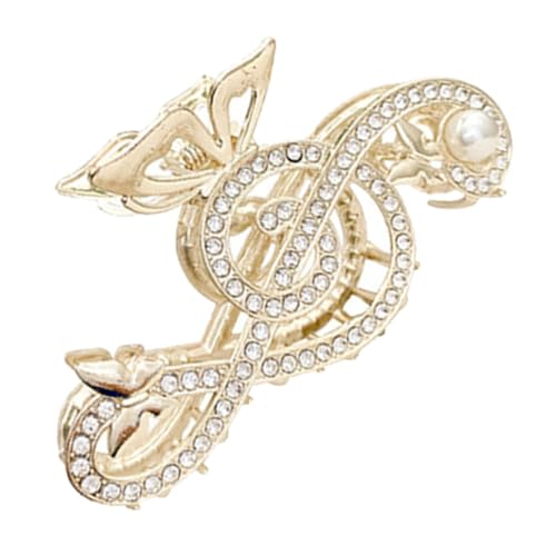 MUCKLILY Musiknoten haarklammer für Damen mit Strass Rutschfester Krallenclip für Dünnes und Dickes Haar Eleganter Haarschmuck für Dutt und Vielseitige Frisuren Hochwertiger Haarclip für von MUCKLILY
