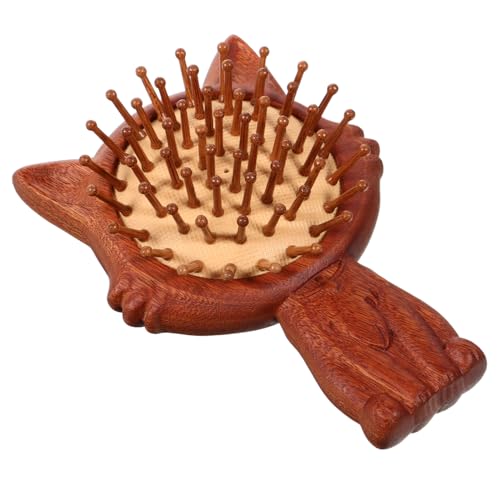 MUCKLILY Natürlicher Antistatischer Holzkamm: Entwirrer Mit Breiten Zinken, Kopfhautmassagegerät Und Fuchs-design – Sanfte Haarpflege Für Frauen Und Männer Mit Lockigem Oder Dickem Haar von MUCKLILY