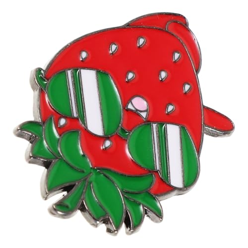 MUCKLILY Niedliche Erdbeer Anstecknadel aus Metall Emaille Leichter Obst Pin für Rucksäcke Taschen Jacken und Hüte Dekorativer und Funktionaler Broschen Schmuck für Frauen und Studenten von MUCKLILY