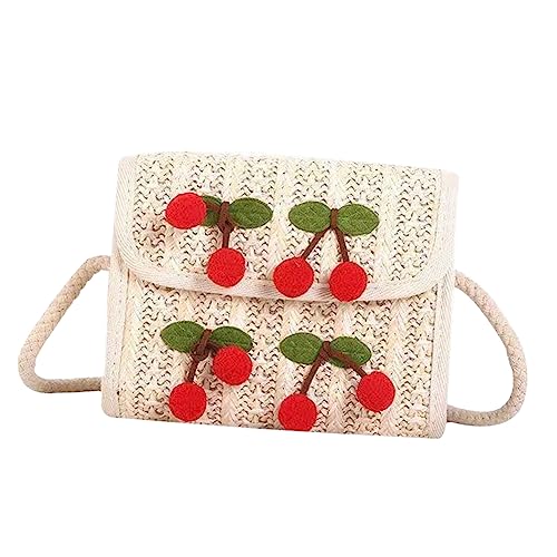 MUCKLILY Niedliche Kirsche PU Umhängetasche für Frauen Versatile Crossbody Shell Bag für Shopping Reisen und Alltag zur Aufbewahrung von Visitenkarten von MUCKLILY